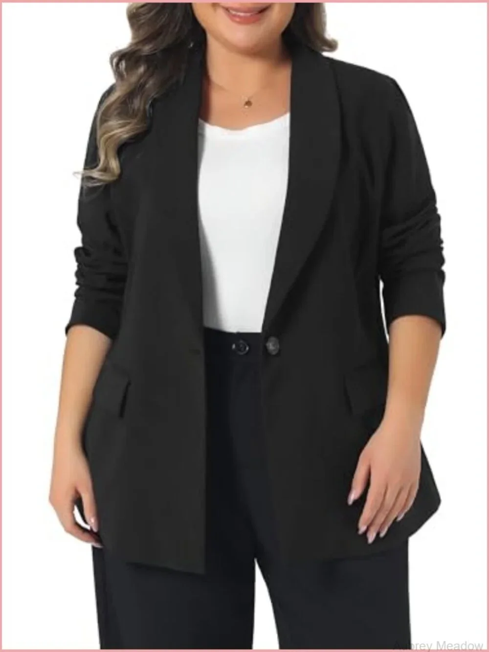 Plus Size Blazers for Women Lapel Button Work Business Casual Suit Jacket